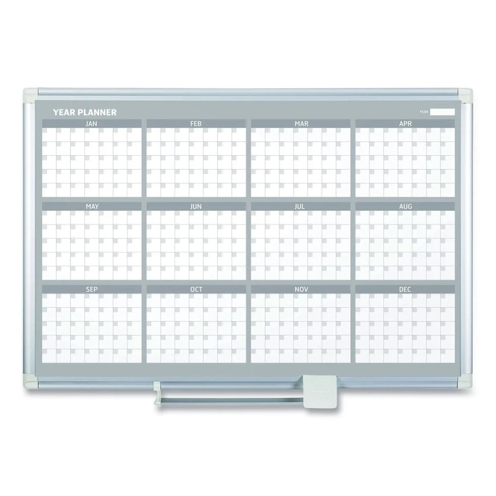 MasterVision 36 in. x 24 in. 12 Month Year Planner - Aluminum Frame