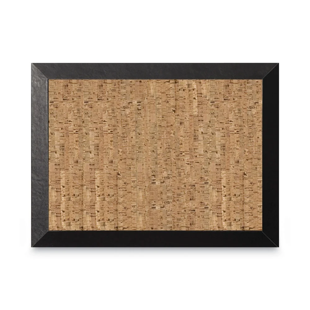 MasterVision 36 in. x 24 in. Natural Cork Bulletin Board - Tan Surface/Black Wood Frame