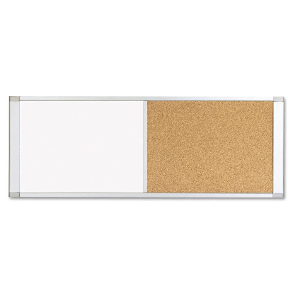 MasterVision XA42003700 48 in. x 18 in. Combo Cubicle Workstation Dry Erase/Cork Board - Tan/White Surface, Aluminum Frame