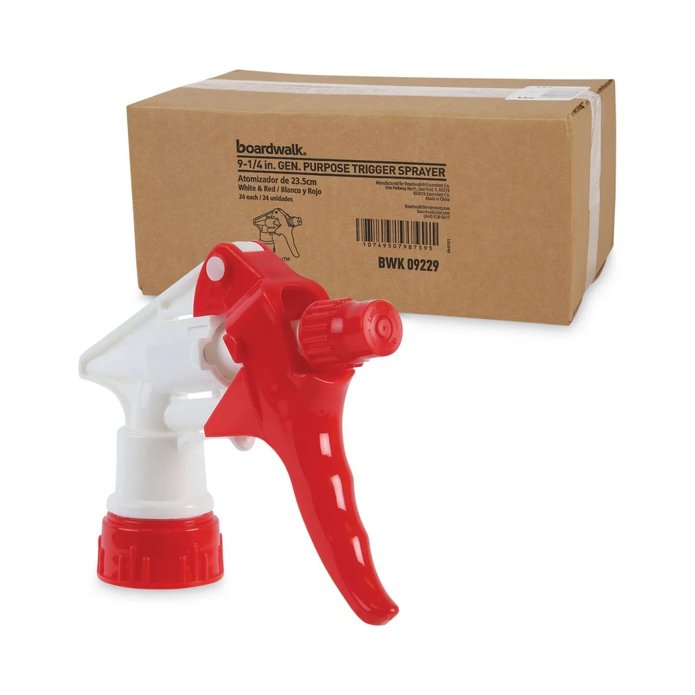 Boardwalk 9.25 in. Tube Trigger Sprayer 250 for 32 oz. Bottles - Red/White (24/Carton)