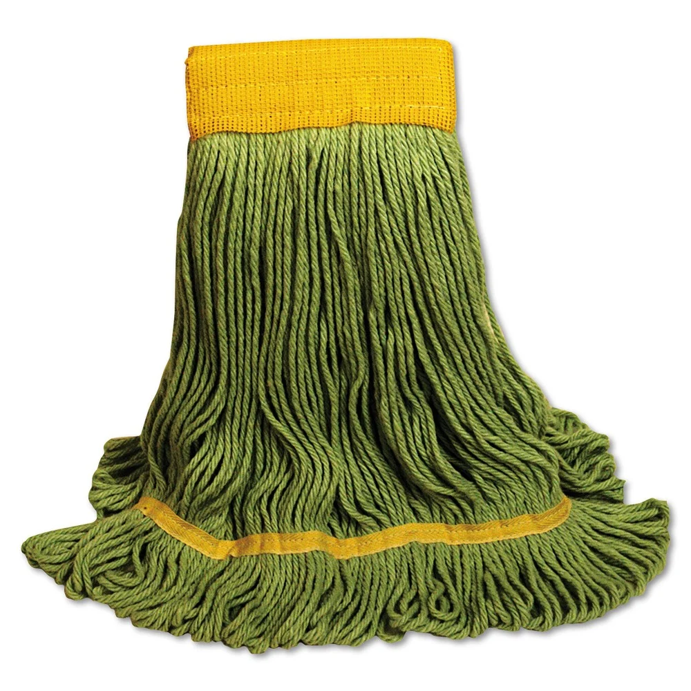 Boardwalk EcoMop Looped-End Mop Head with Recycled Fibers - Large Size, Green