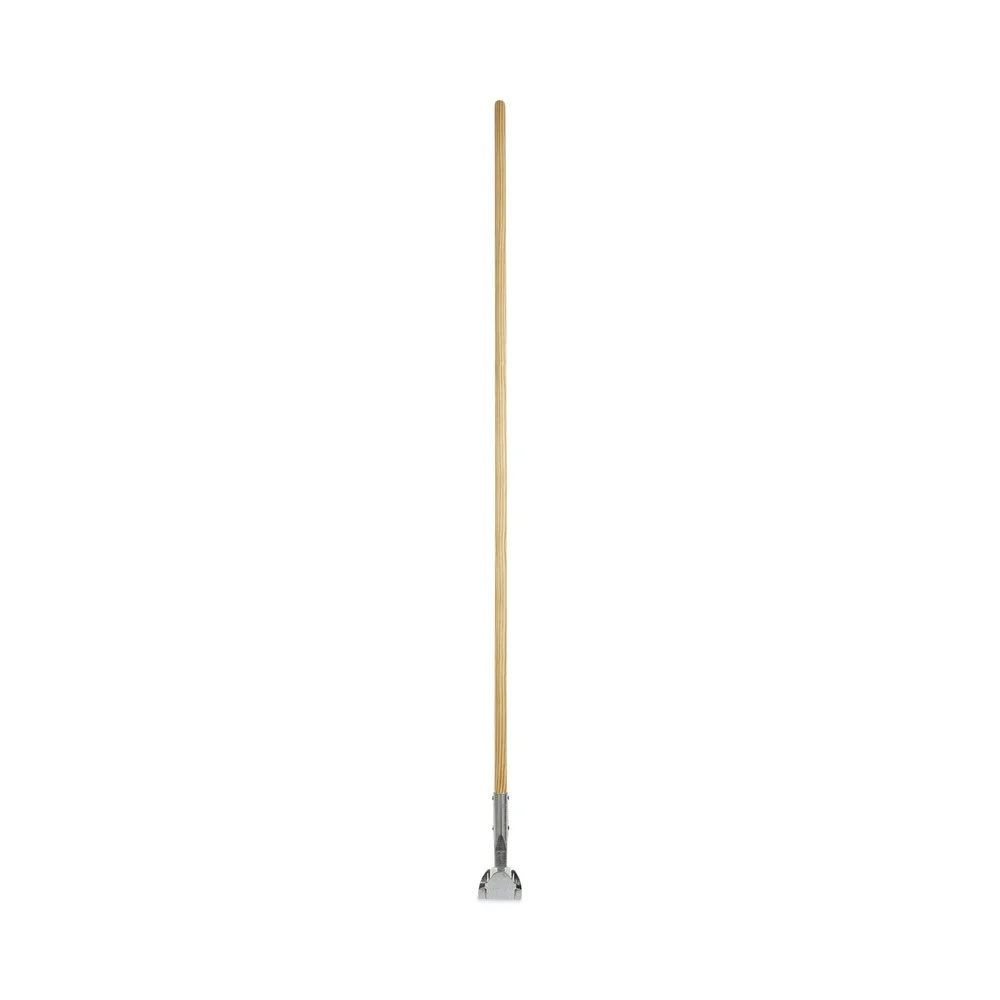 Boardwalk 1 in. x 60 in. Lacquered Wood Swivel Head Clip-On Dust Mop Handle - Natural