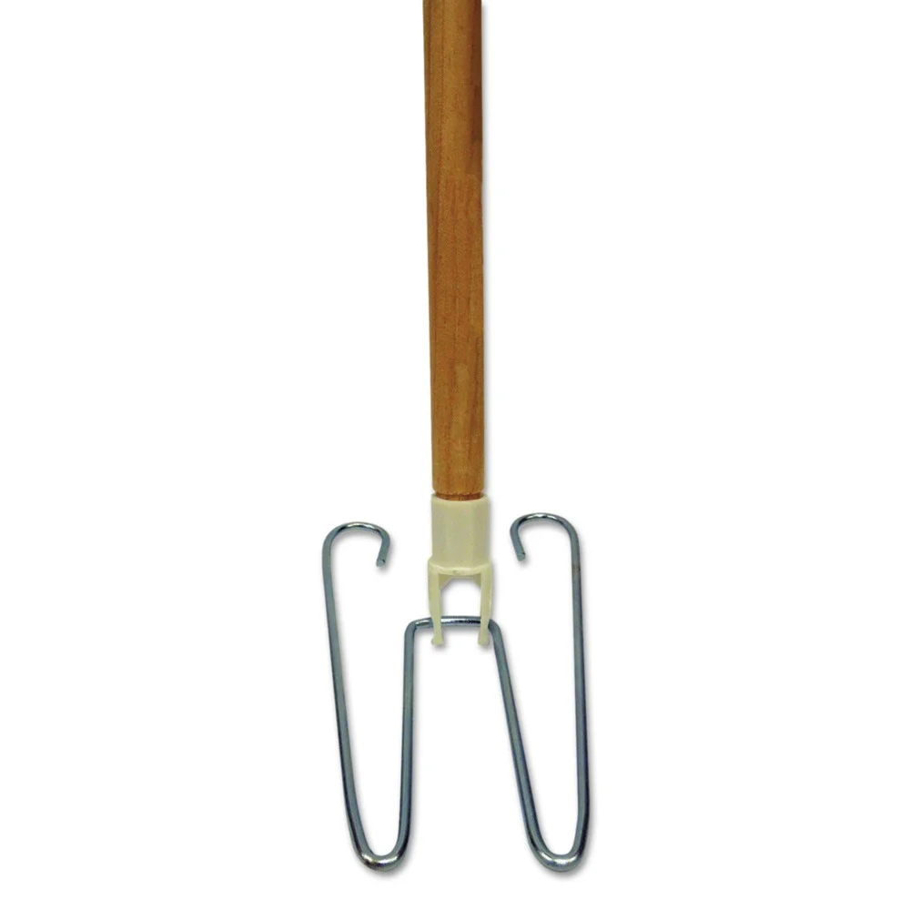 Boardwalk 0.94 in. Diameter x 48 in. Length Wedge Dust Mop Head Frame/Lacquered Wood Handle - Natural