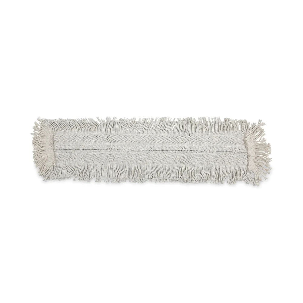 Boardwalk 36 in. x 5 in. Disposable Cotton/Synthetic Dust Mop Head with Sewn Center Fringe - White