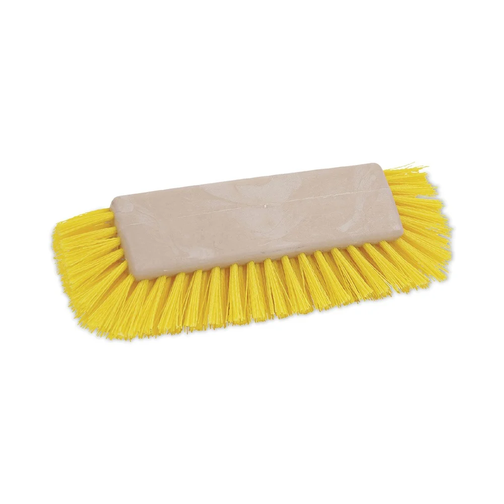 Boardwalk BWK3410 10 in. Brush Yellow Polypropylene Bristles Plastic Handle Dual-Surface Scrub Brush