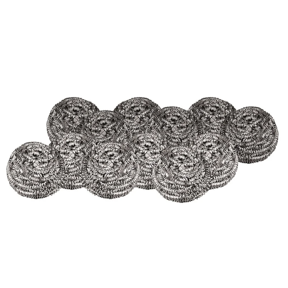 Boardwalk Stainless Steel Scrubber - Medium, Steel Gray (72/Carton)