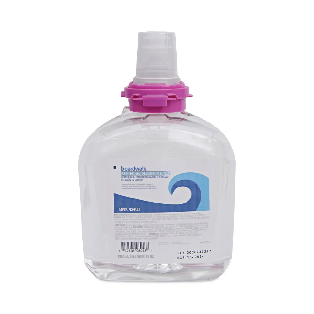 Boardwalk 1200 mL Green Certified Foam Soap Refill - Unscented (2/Carton)