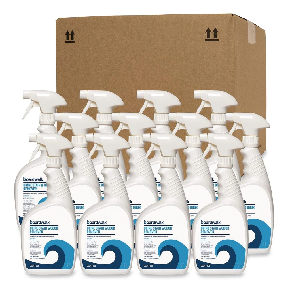 Boardwalk 32 oz Urine Stain and Odor Remover - Fresh Mint Scent (12/Carton)