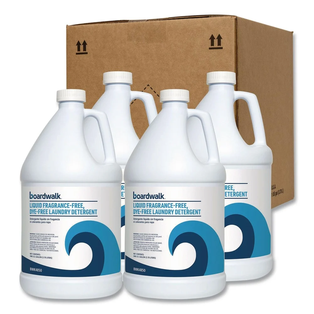 Boardwalk 1 Gallon Fragrance-Free Liquid Laundry Detergent - Unscented (4/Carton)