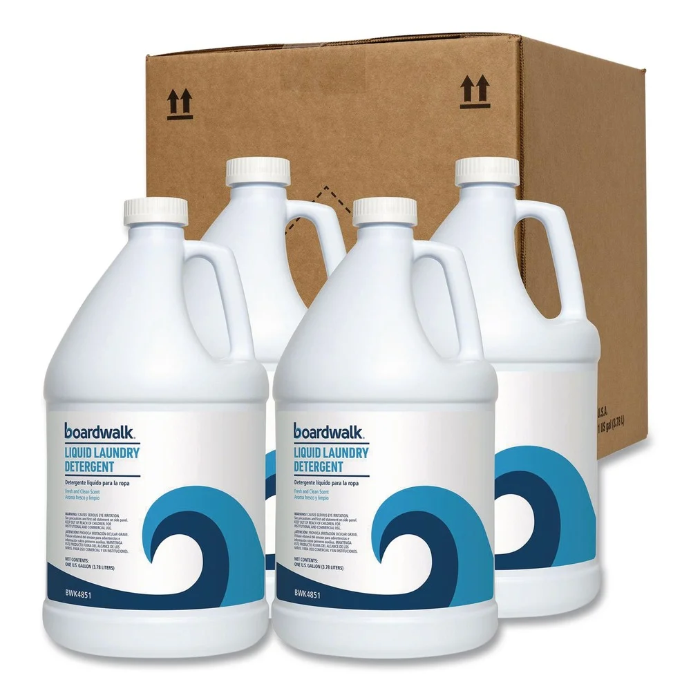 Boardwalk 1 Gallon Liquid Laundry Detergent - Fresh and Clean Scent (4/Carton)
