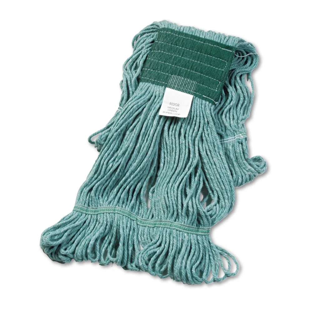 Boardwalk 5 in. Super Loop Cotton/Synthetic Fiber Wet Mop Head - Medium, Green