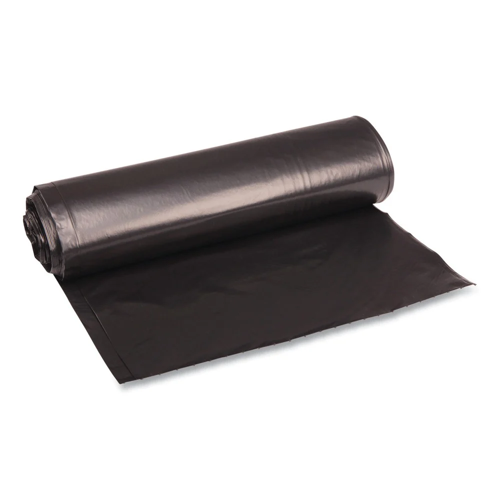 Boardwalk X6639SKKR01 33 in. x 39 in. 33 gal. 1.2 mil Recycled Low-Density Polyethylene Can Liners - Black (100/Carton)