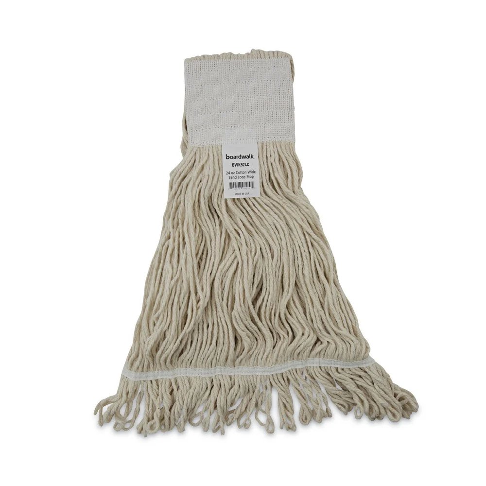 Boardwalk 12/Carton Pro Loop Web/Tailband 24 oz. Premium Saddleback Mop Heads - White