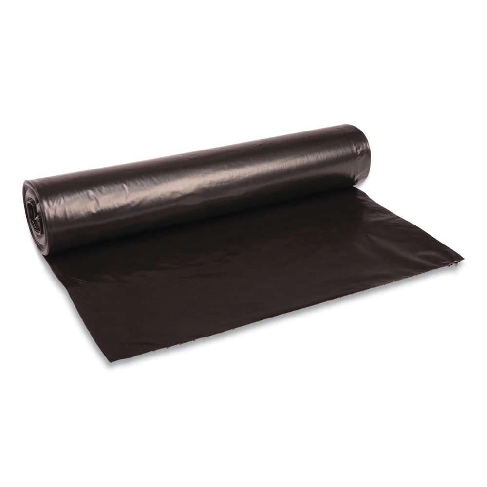 Boardwalk 40 in. x 48 in. 45 gal. 1 mil Recycled Low-Density Polyethylene Can Liners - Black (100/Carton)