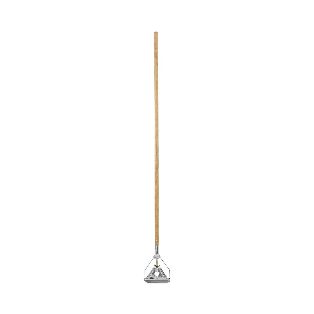 Boardwalk Quick Change 0.88 in. Diameter x 54 in. Metal Head Wooden Mop Handle - Junior, Natural