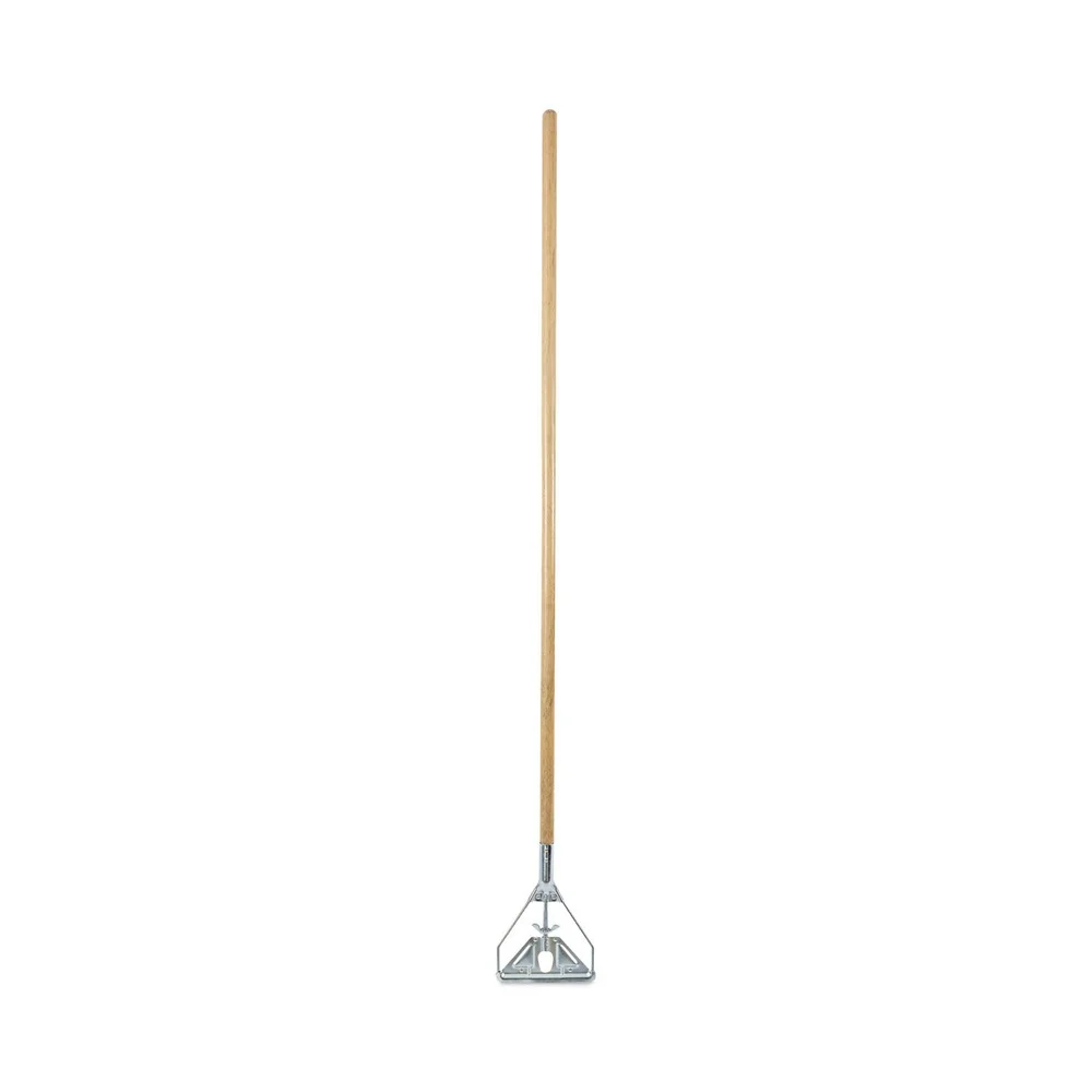 Boardwalk 1.13 in. x 62 in. #20plus Screw Clamp Metal Head Wooden Mop Handle - Natural