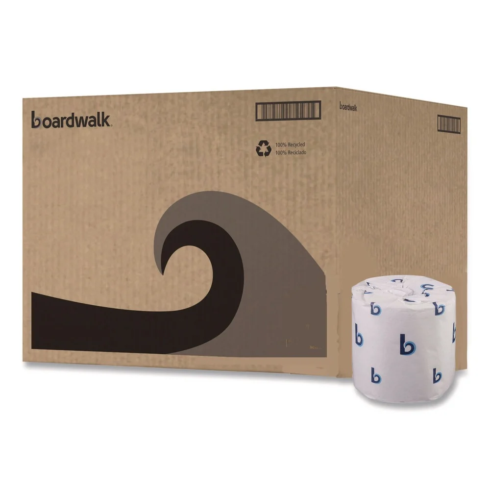 Boardwalk 2-Ply Standard Septic Safe 4 in. x 3 in. Toilet Tissue - White (96/Carton)