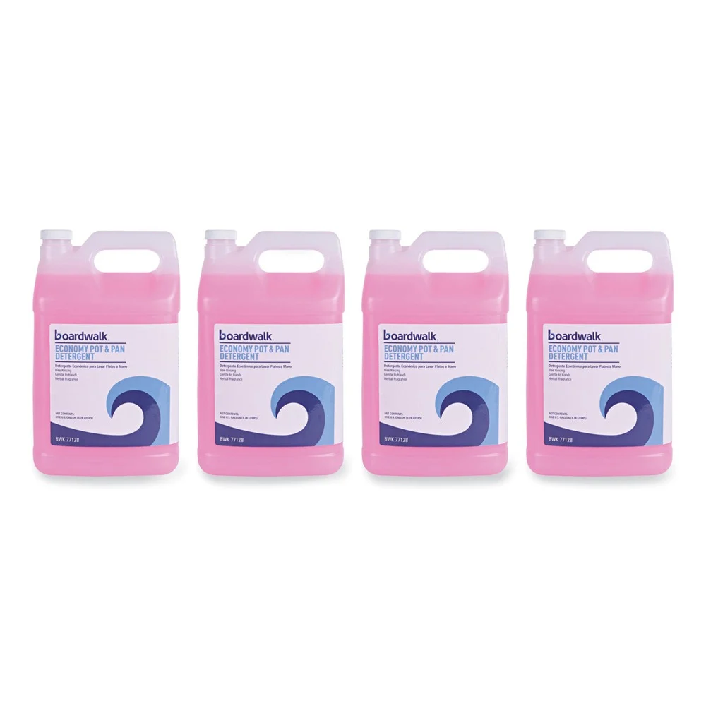 Boardwalk 1 Gallon Bottle Industrial Strength Pot and Pan Detergent (4/Carton)