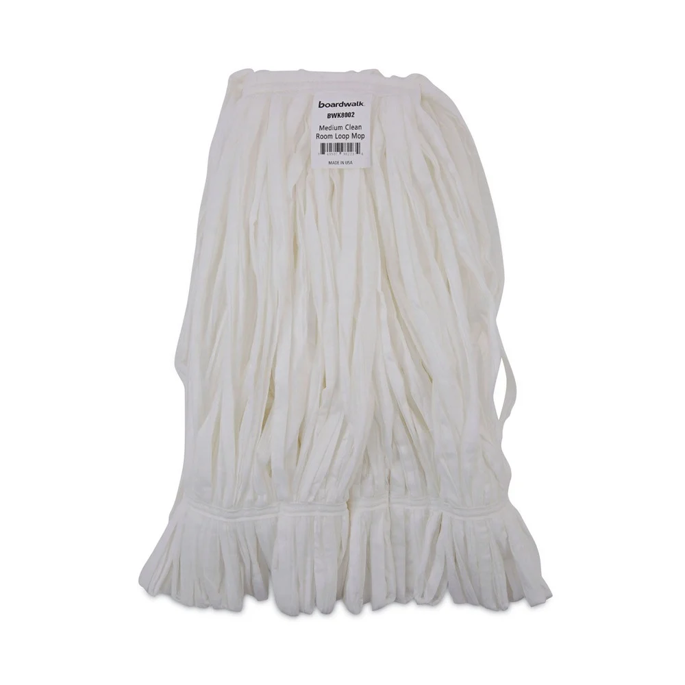 Boardwalk Enviro Clean Looped Mop Head With Tailband - Medium, White (12/Carton)