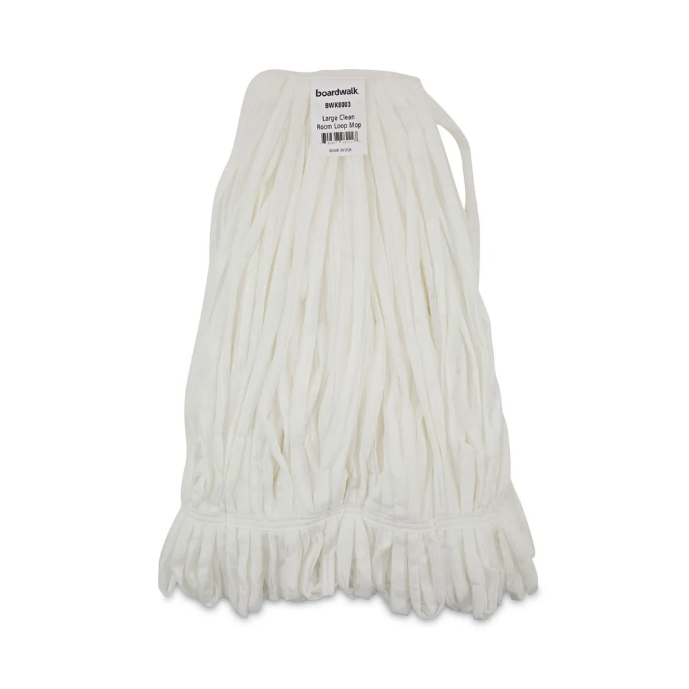 Boardwalk Enviro Clean Looped Mop Head With Tailband - Large, White (12/Carton)
