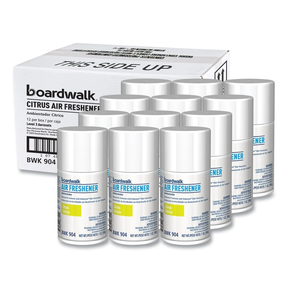 Boardwalk 5.3 oz. Aerosol Spray Metered Air Freshener Refills - Citrus Sunrise (12/Carton)