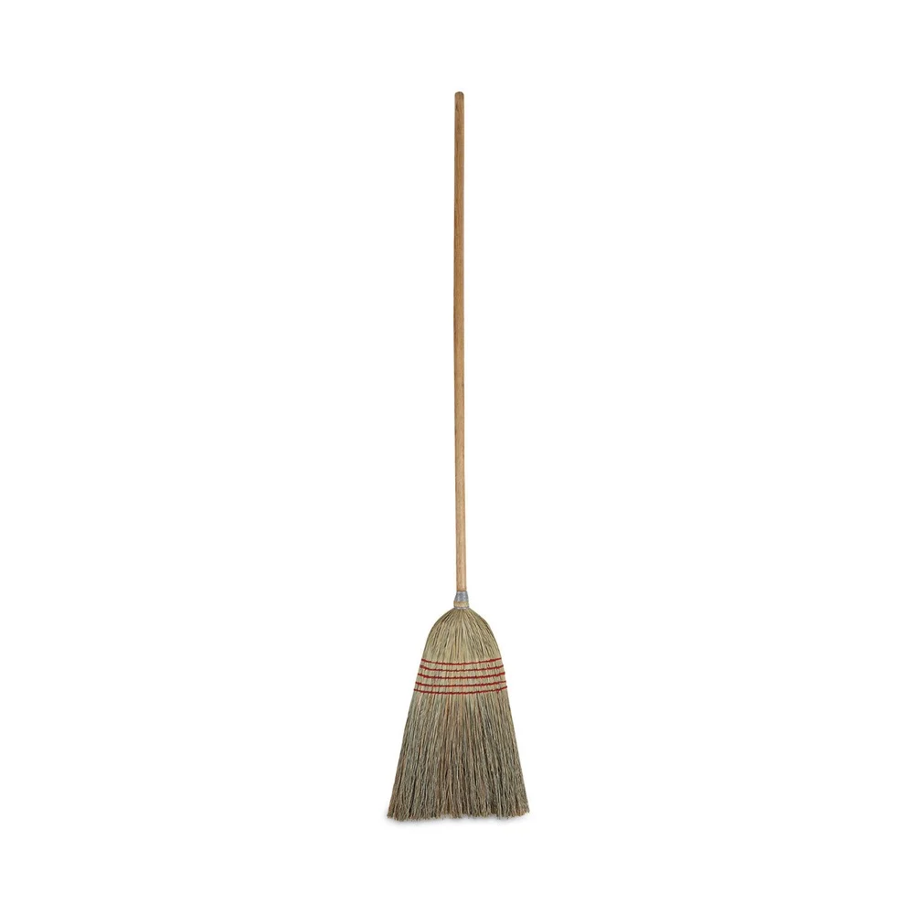 Boardwalk 12-Piece Corn Fiber Bristles 42 in. Wood Handle Parlor Broom Pack