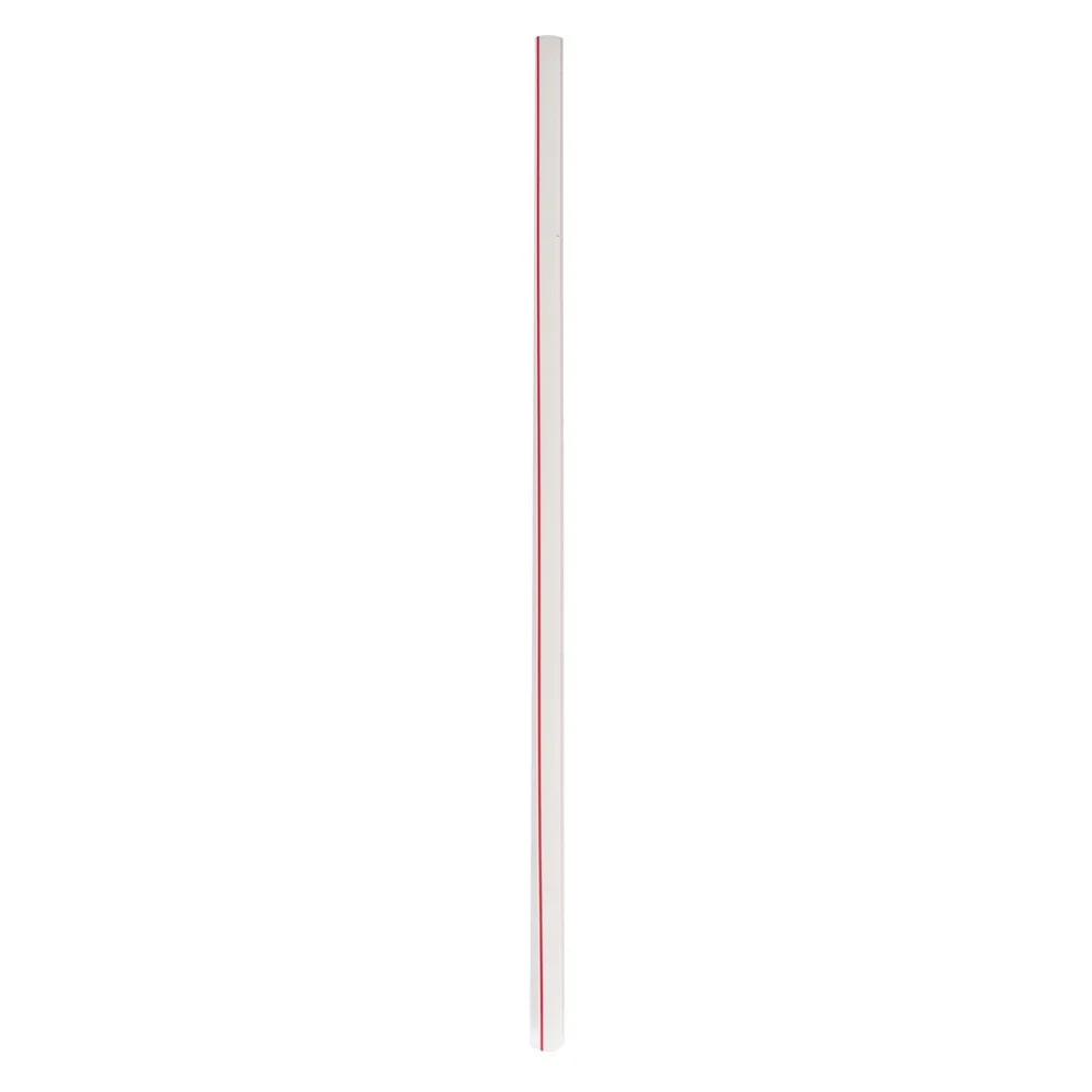 Boardwalk BWKJSTW1025RW 10.25 in. Wrapped Jumbo Polypropylene Straws - Red/White Striped (2000/Carton)