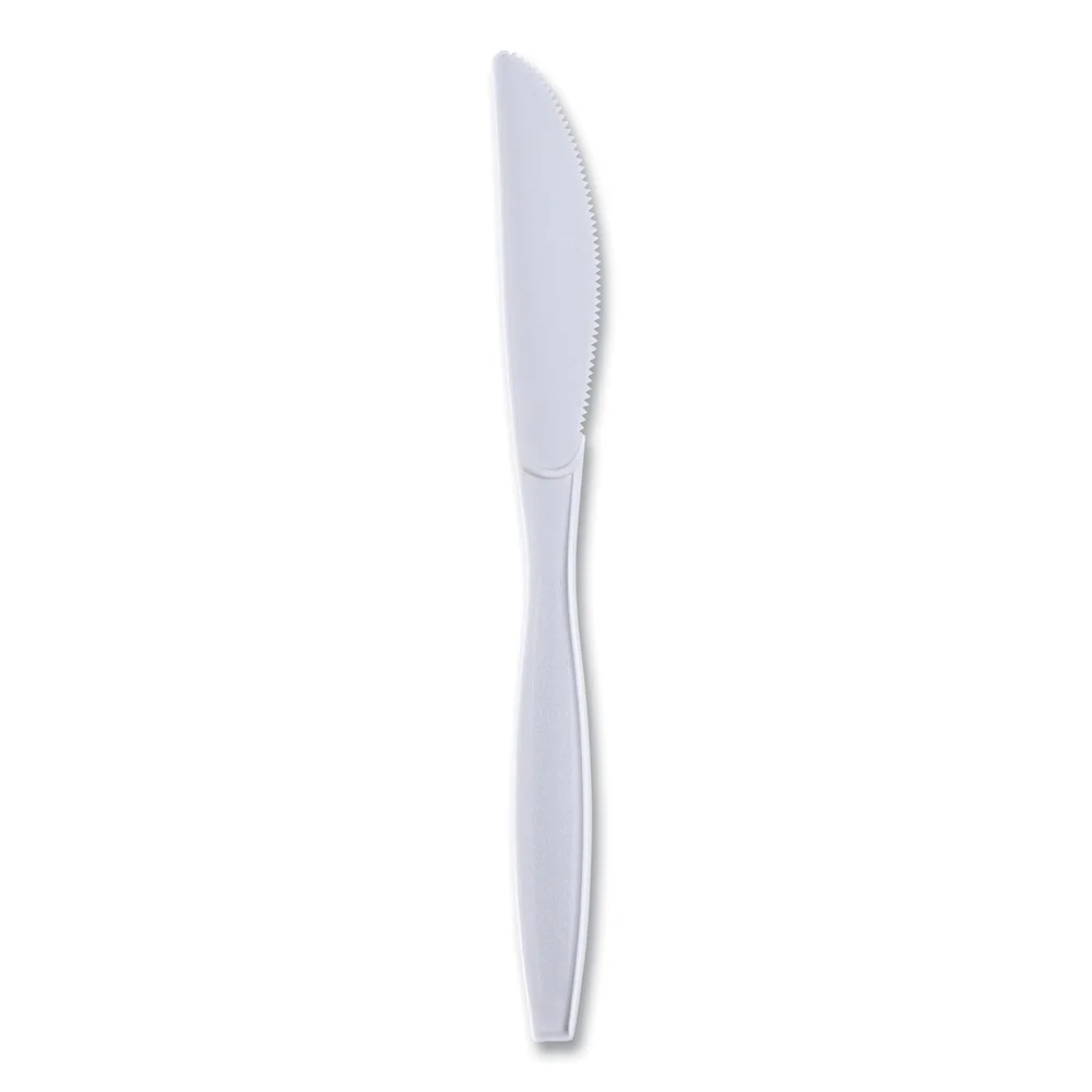 Boardwalk BWKKNIHWPPWIW Heavyweight Wrapped Polypropylene Knife - White (1000/Carton)