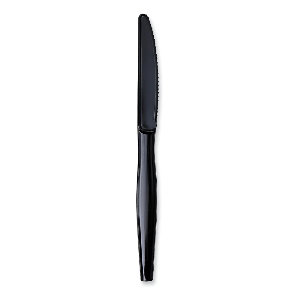 Boardwalk BWKKNIHWPSBIW Heavyweight Wrapped Polystyrene Knife - Black (1000/Carton)