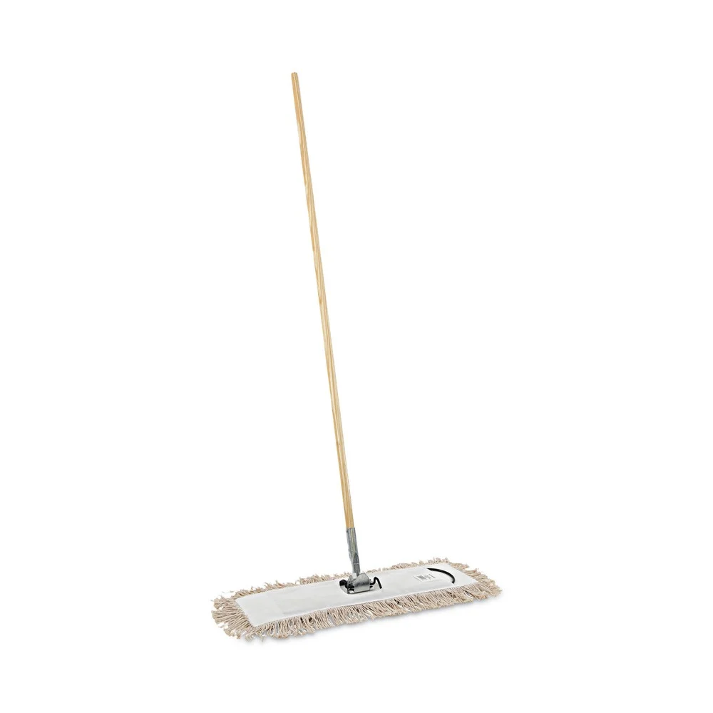 Boardwalk 24 in. x 5 in. Cotton Head 60 in. Wood Handle Cotton Dry Mopping Kit - Natural (1-Kit)