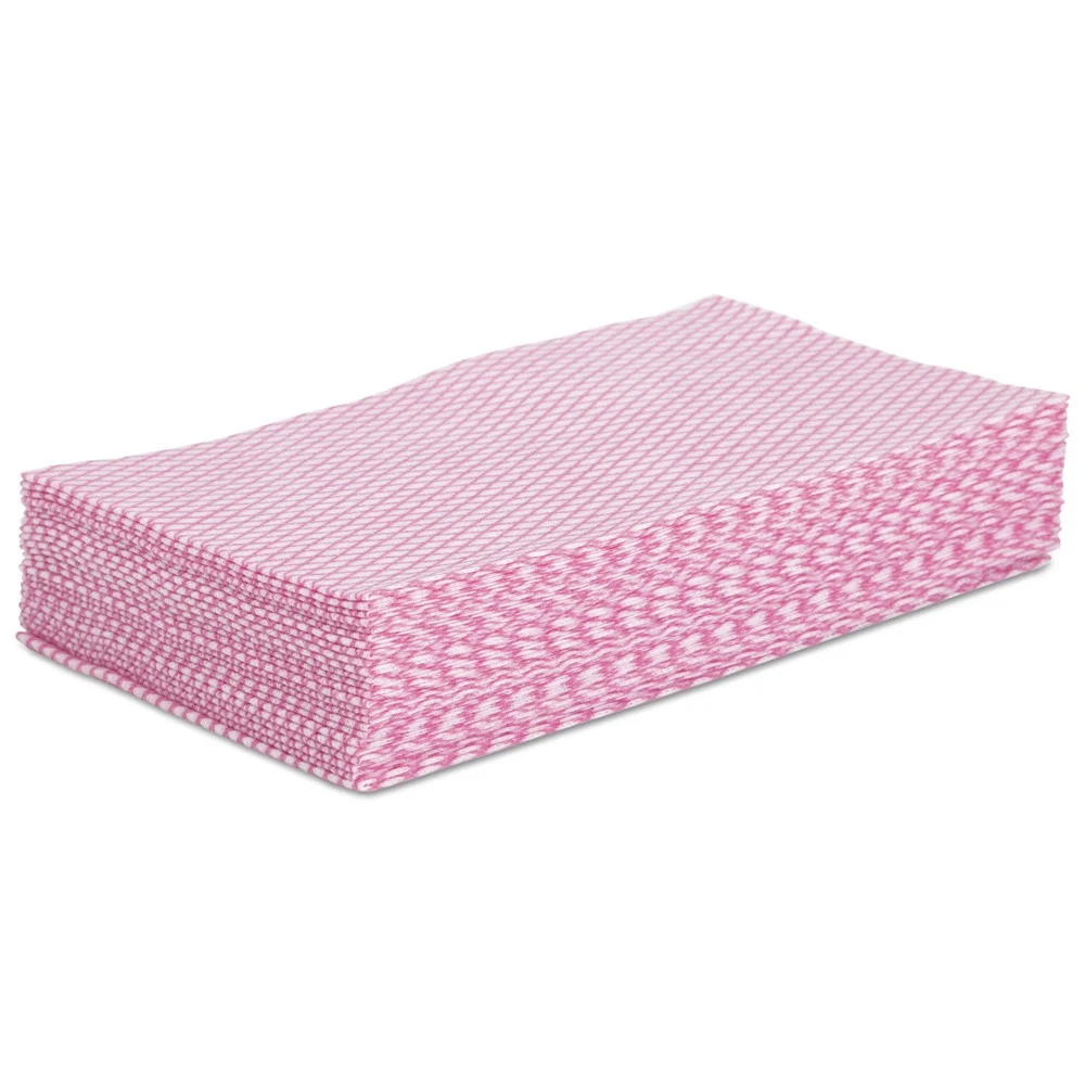 Boardwalk 12 in. x 21 in. Foodservice Wipers - Pink/White (200/Carton)