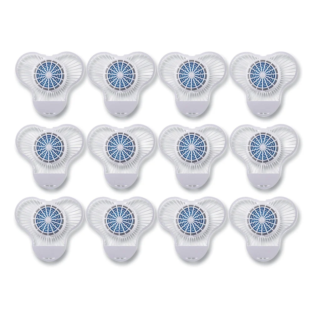 Boardwalk TBSP012I072M332143000 3.25 oz. Urinal Screen with Non-Para Deodorizer Block - Green Apple Scent, Blue/White (12/Box)