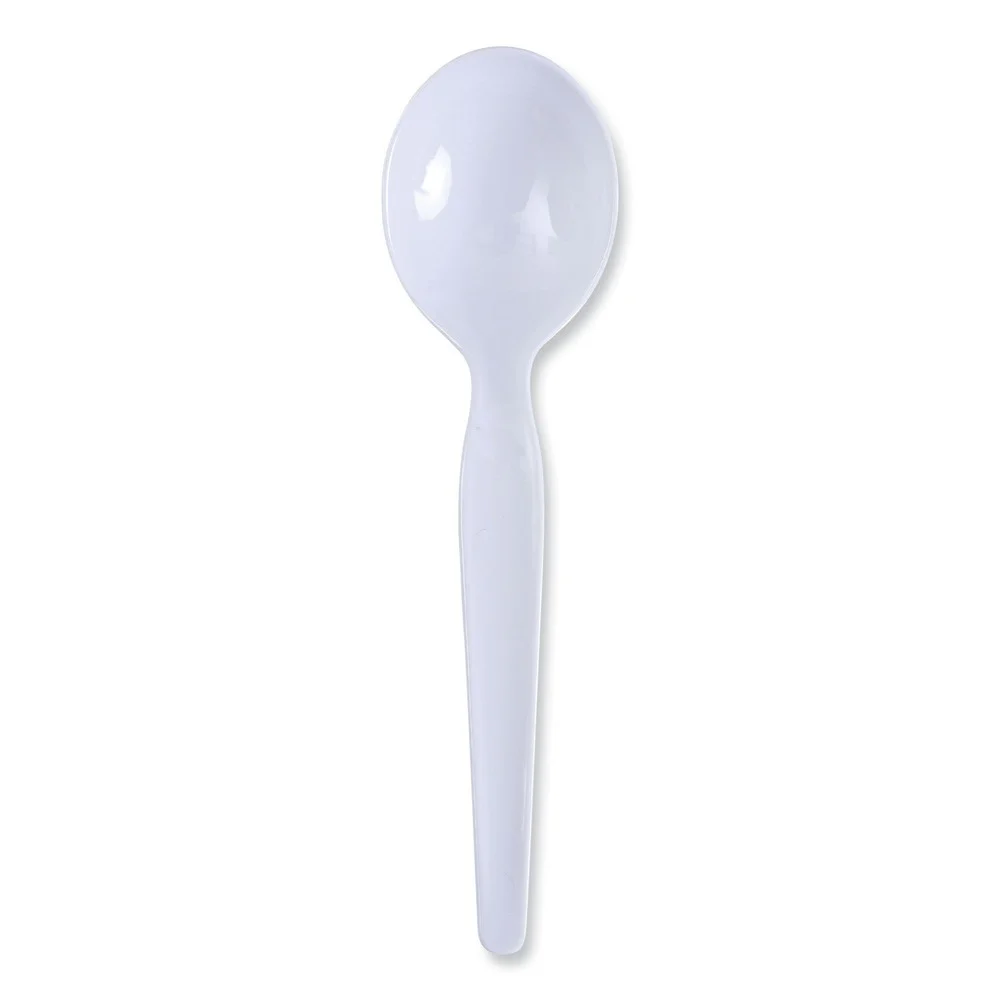 Boardwalk BWKSOUPHWPSWH Heavyweight Polystyrene Soup Spoons - White (1000/Carton)