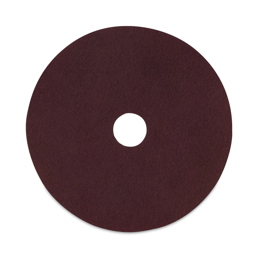 Boardwalk 20 in. Diameter Deep Scrub Pads - Maroon (10/Carton)