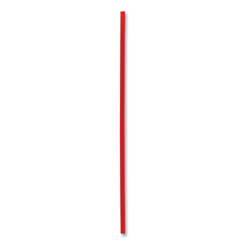 Boardwalk BWKSTRU525R10 5.25 in. Polypropylene Single-Tube Stir-Straws - Red (10000/Carton)