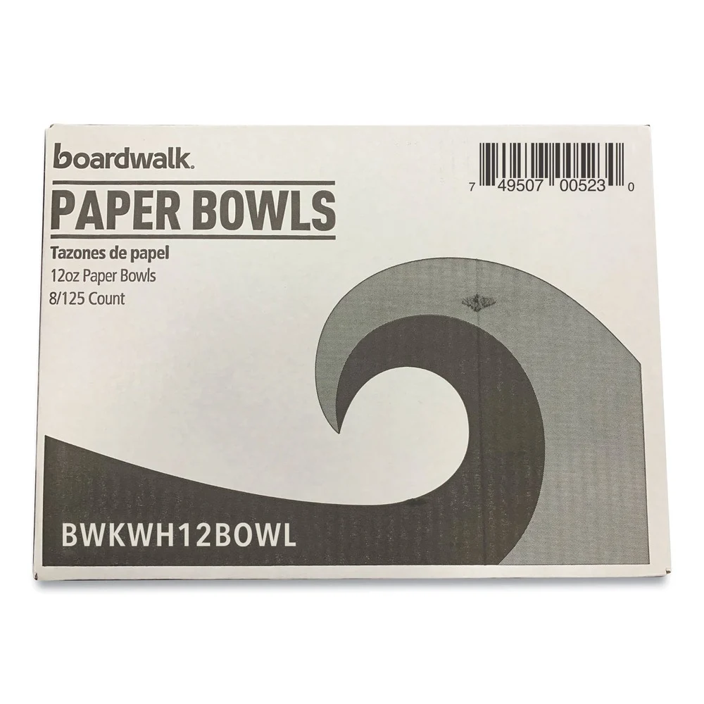 Boardwalk CB12B1008125A 12 oz Paper Dinnerware Bowl - White (1000/Carton)