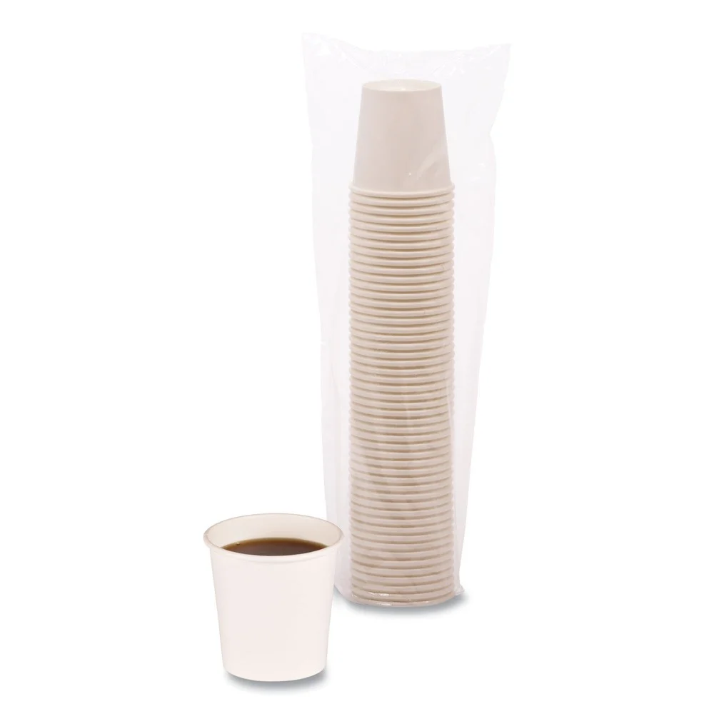 Boardwalk BWKWHT4HCUP 4 oz Paper Hot Cups - White (50/Sleeve, 20 Sleeves/Carton)