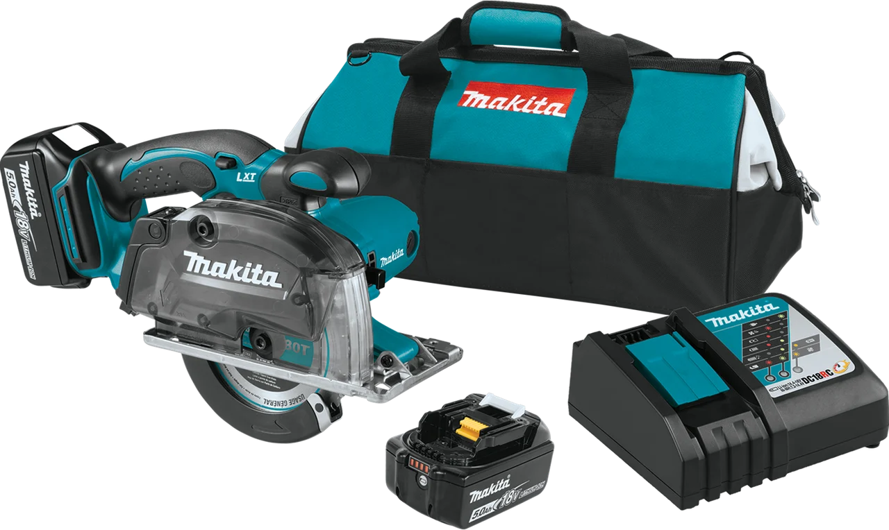 18V LXT? Lithium-Ion Cordless 5-3/8" Metal Cutting Saw Kit, with Electric Brake and Chip Collector (5.0Ah), XSC03T