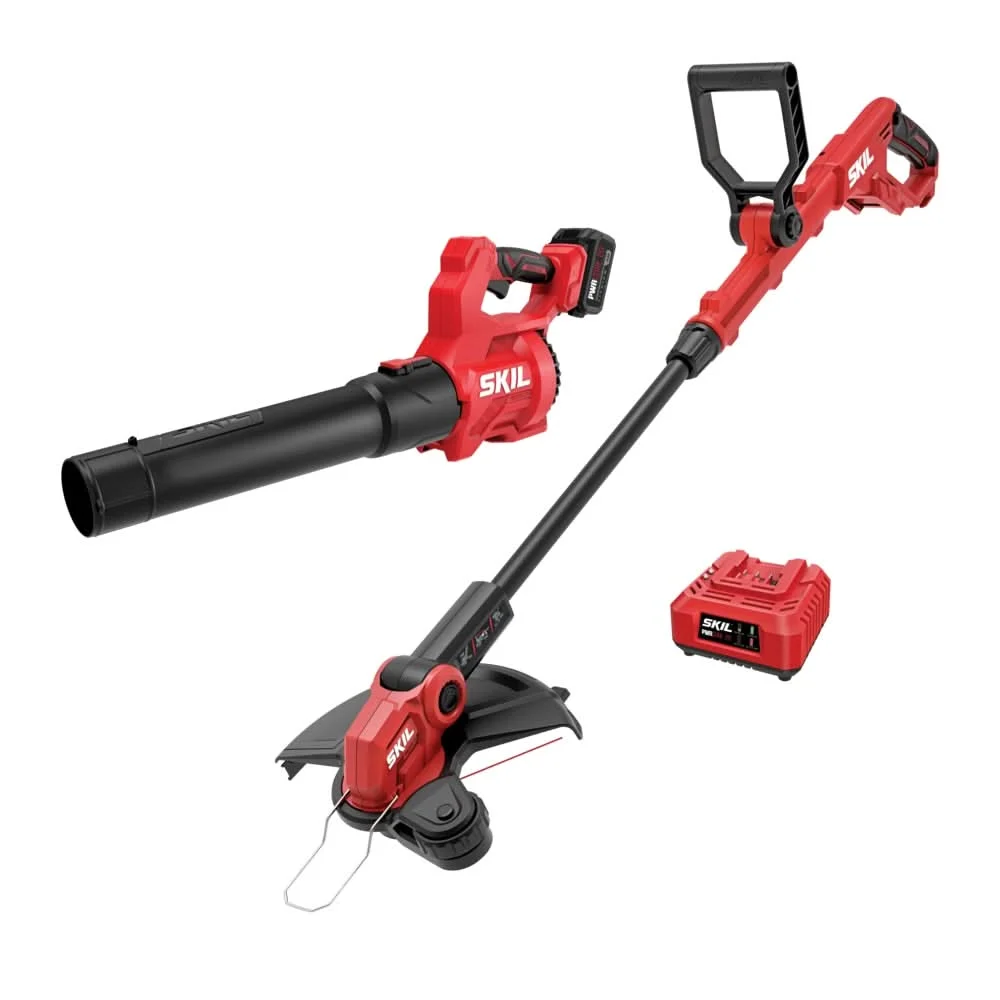 SKIL CB1200B-13 20V 12 In. String Trimmer and 420 CFM Leaf Blower Combo Kit