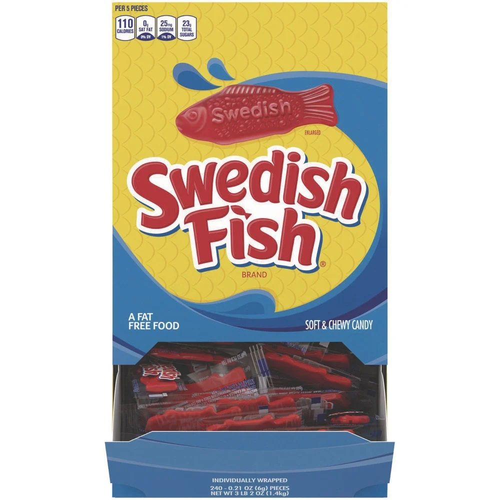 Swedish Fish 00 70462 43146 00 Grab-and-Go Candy Snacks In Reception Box (1-Box)