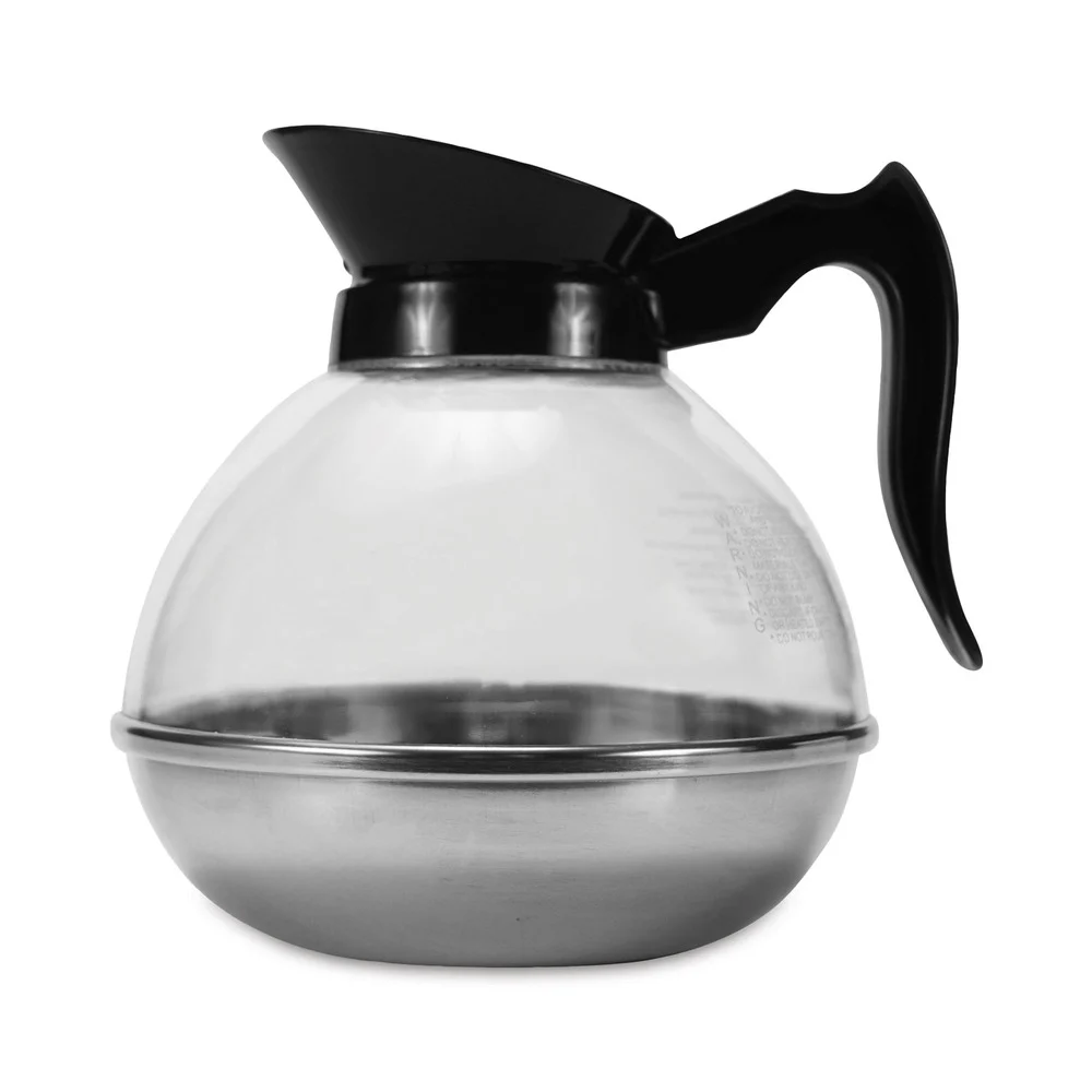 Coffee Pro 12-Cup Unbreakable Stainless Steel/Polycarbonate Regular Coffee Decanter - Black