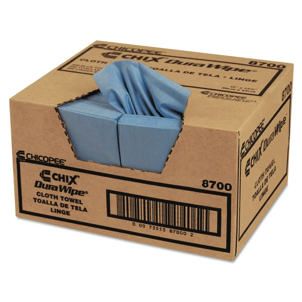 Chicopee 12 in. x 13 in. 1-Ply 1/4 Fold Smooth Texture Unscented VeraClean Critical Cleaning Wipes - Blue (400/Carton)