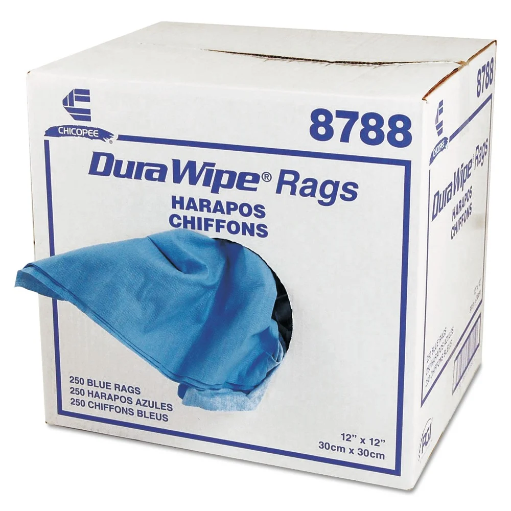 Chix 12 in. x 12 in. 1-Ply Unscented DuraWipe General Purpose Towels - Blue (250/Carton)