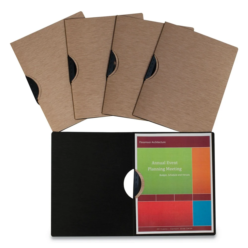 C-Line 8.5 in. x 11 in. Swing Clip Modern Metallic Executive Style Report Cover - Bronze (5/Pack)