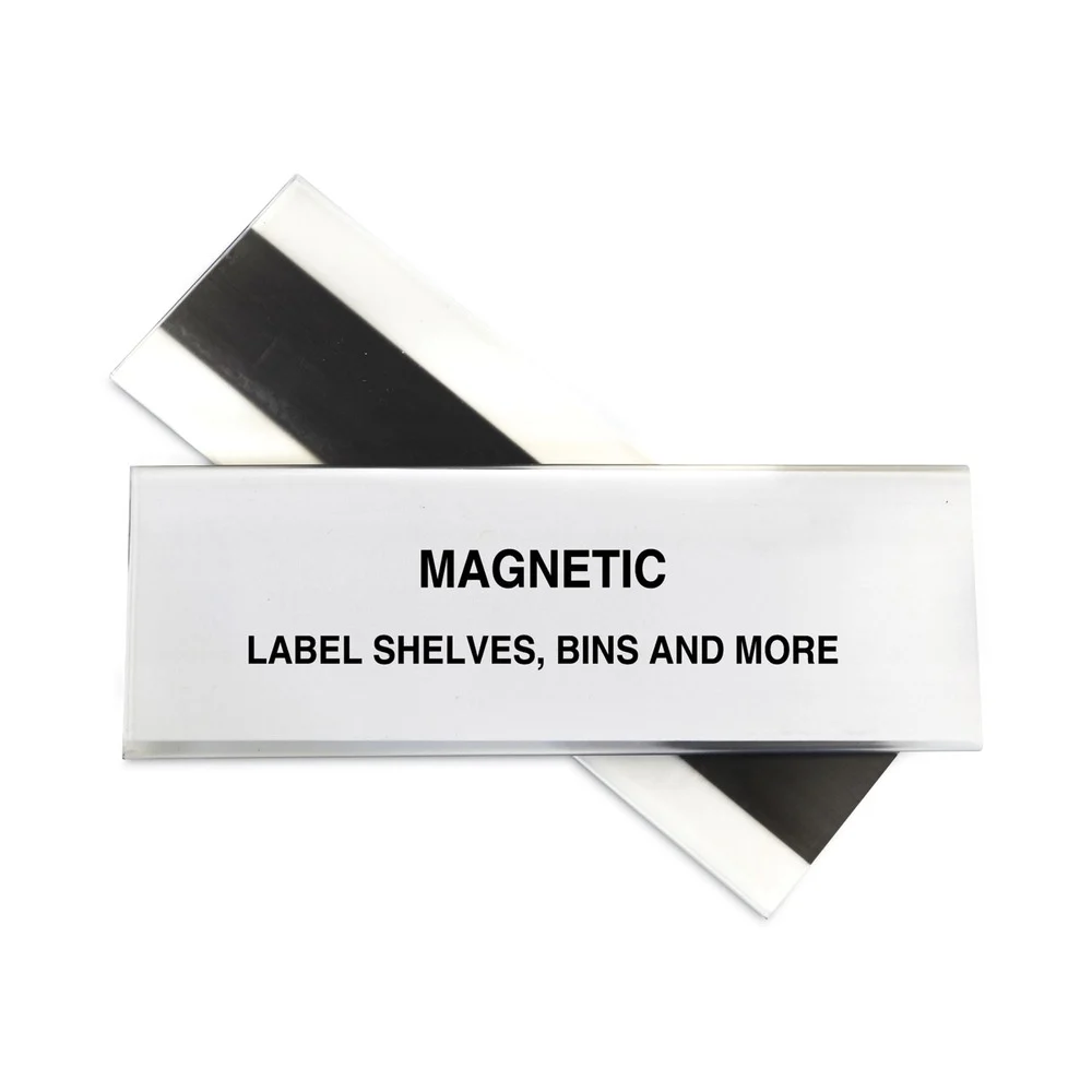 C-Line 2 in. x 6 in. Side Load HOL-DEX Magnetic Shelf/Bin Label Holders - Clear (10/Box)