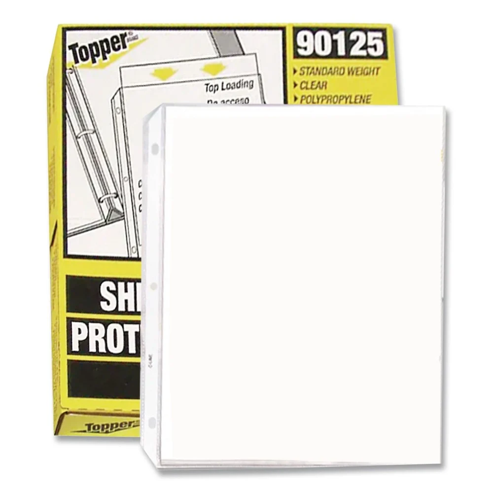 C-Line 8.5 in. x 11 in. 3-Hole Punched Top-Load Polypropylene Sheet Protectors - Clear (100/Box)