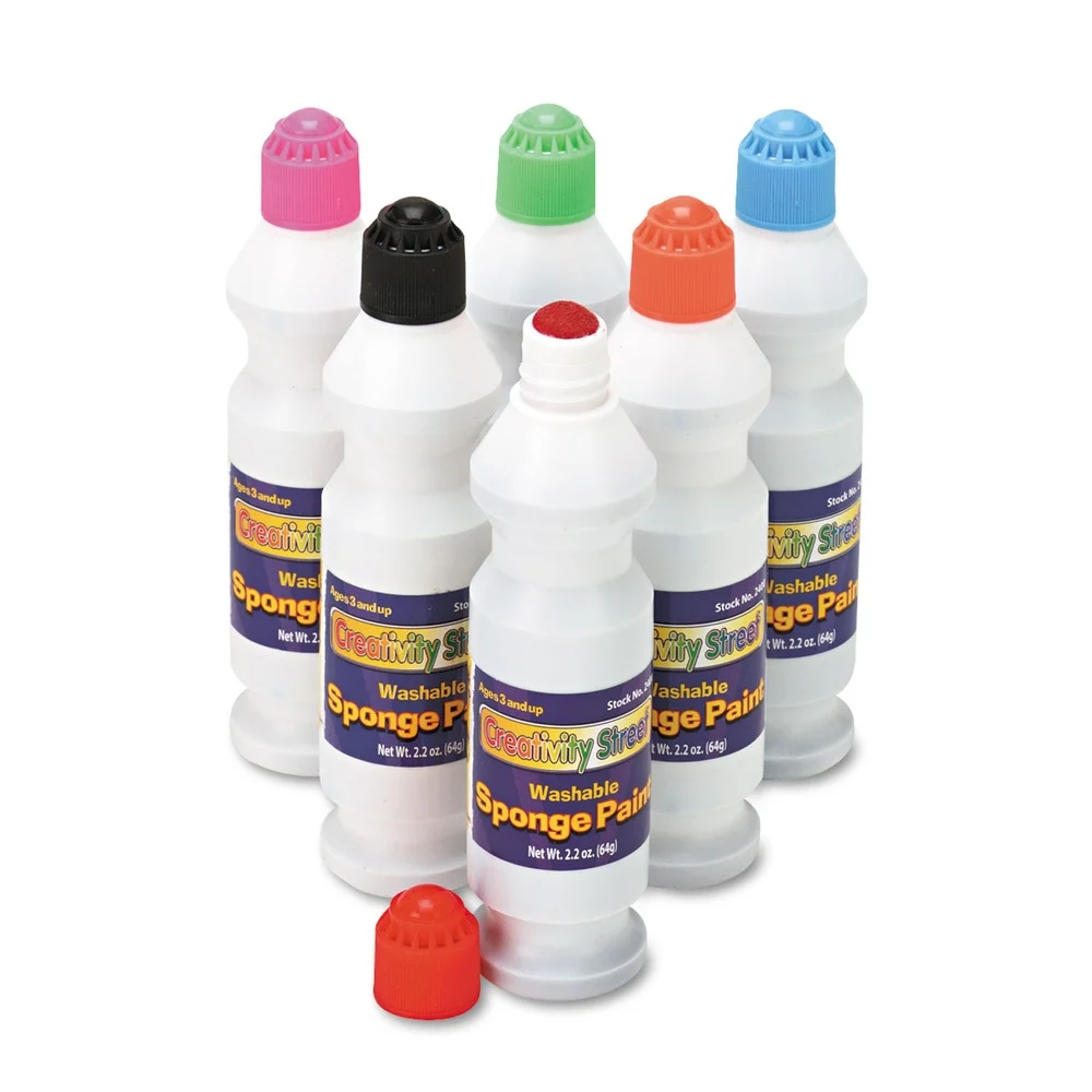 Creativity Street PAC2400 2.2 oz Sponge Paint Set - 6 Assorted Colors (6/Set)