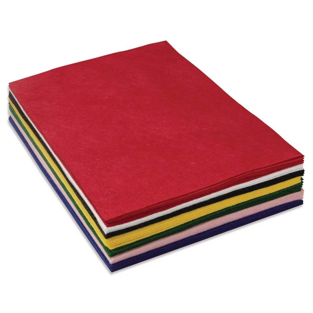 Creativity Street 9 x 12 Rectangular One Pound Felt Sheet Pack - Assorted Colors (30/Pack)