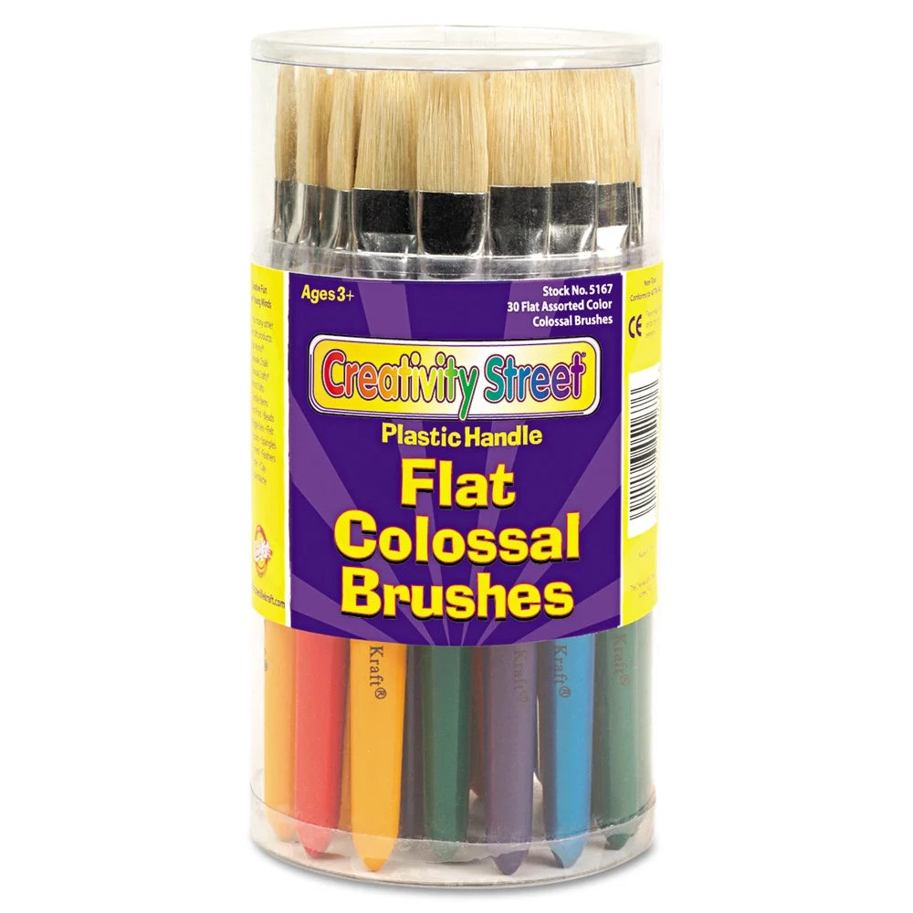 Creativity Street PAC5167 Flat Natural Bristle Colossal Brush (30/Set)