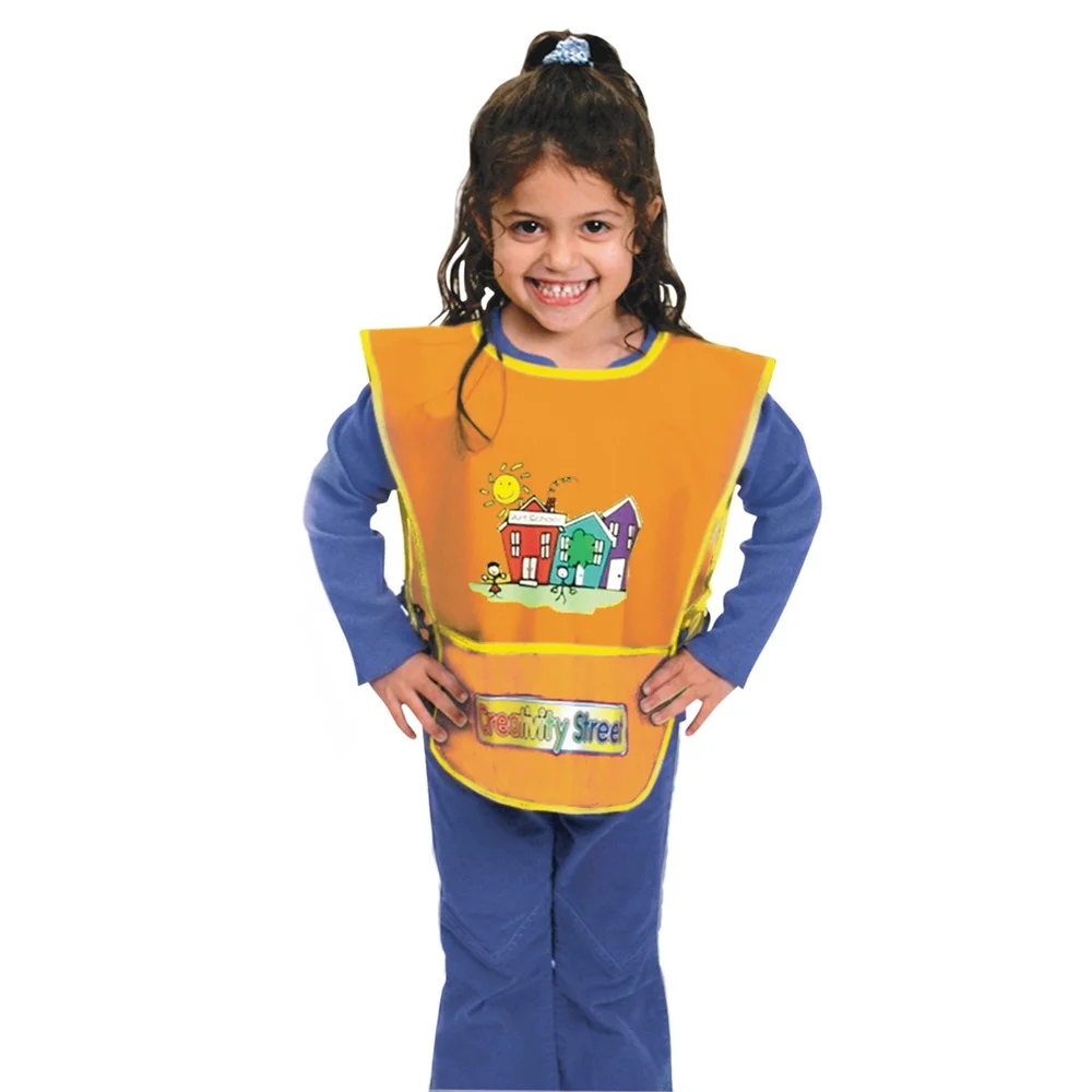 Creativity Street PAC5207 Kraft Vinyl Artist Smock, Fits Kids Ages 3-8 - Bright Colors/One Size Fits All